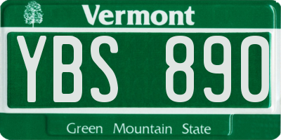 VT license plate YBS890