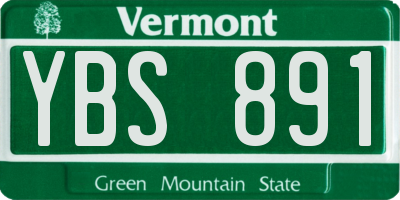 VT license plate YBS891