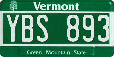 VT license plate YBS893