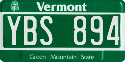 VT license plate YBS894