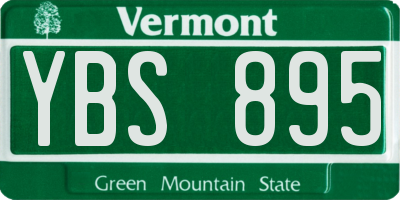 VT license plate YBS895