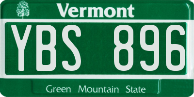 VT license plate YBS896