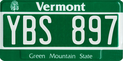 VT license plate YBS897