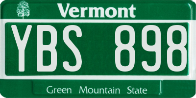 VT license plate YBS898