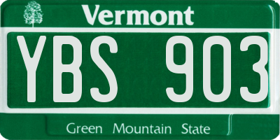 VT license plate YBS903