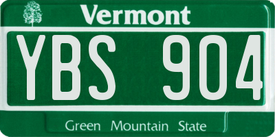 VT license plate YBS904