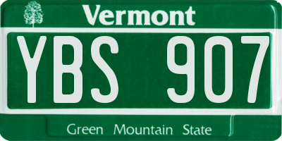 VT license plate YBS907