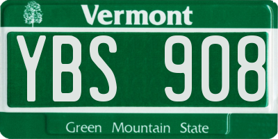 VT license plate YBS908