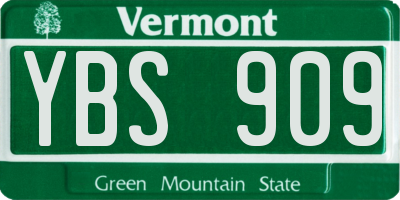 VT license plate YBS909