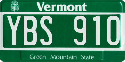 VT license plate YBS910