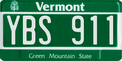 VT license plate YBS911