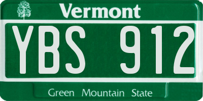 VT license plate YBS912