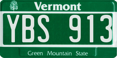 VT license plate YBS913