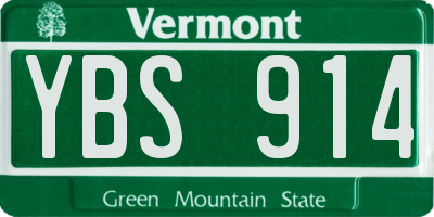 VT license plate YBS914