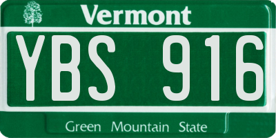 VT license plate YBS916