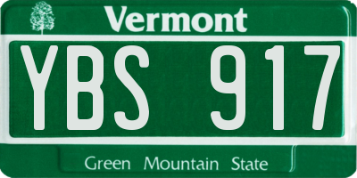 VT license plate YBS917
