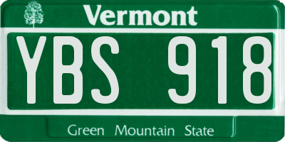 VT license plate YBS918