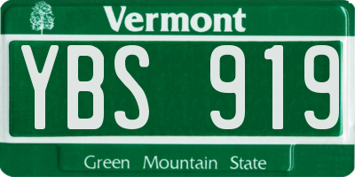VT license plate YBS919