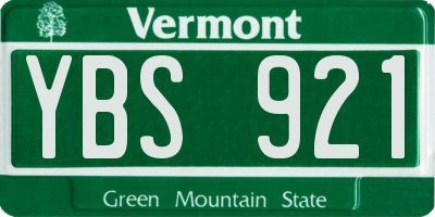 VT license plate YBS921