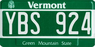 VT license plate YBS924