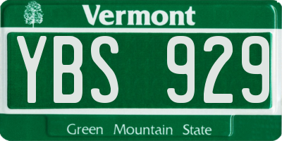 VT license plate YBS929
