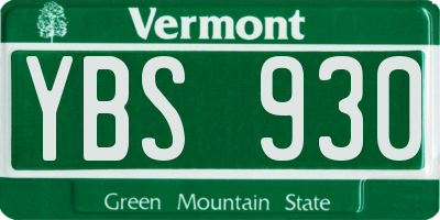 VT license plate YBS930