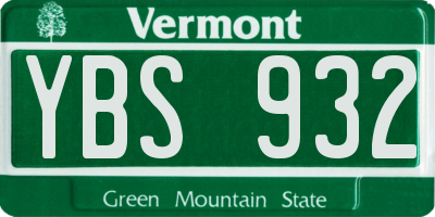 VT license plate YBS932