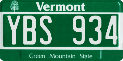 VT license plate YBS934