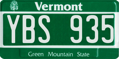 VT license plate YBS935