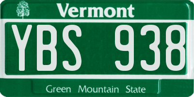 VT license plate YBS938