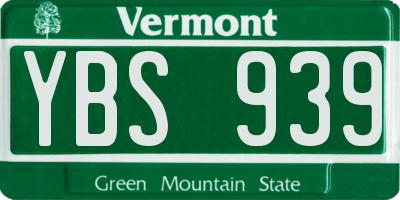 VT license plate YBS939