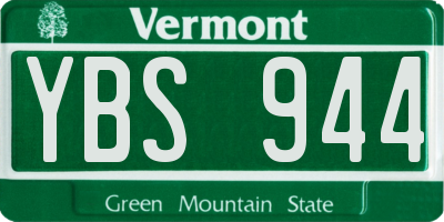 VT license plate YBS944