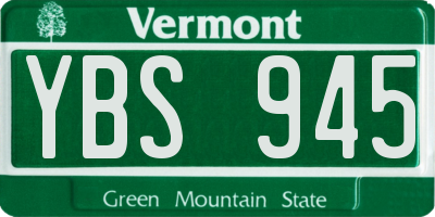 VT license plate YBS945