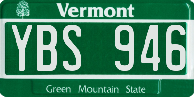 VT license plate YBS946