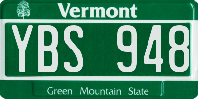 VT license plate YBS948