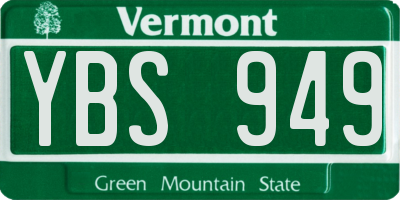 VT license plate YBS949