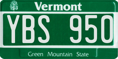 VT license plate YBS950