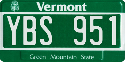 VT license plate YBS951