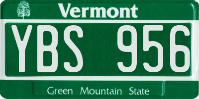VT license plate YBS956