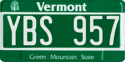 VT license plate YBS957