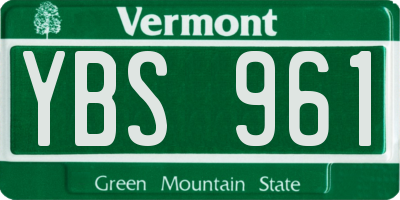 VT license plate YBS961
