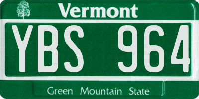 VT license plate YBS964