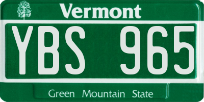 VT license plate YBS965