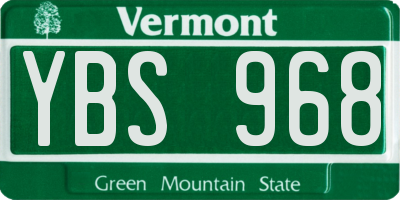 VT license plate YBS968