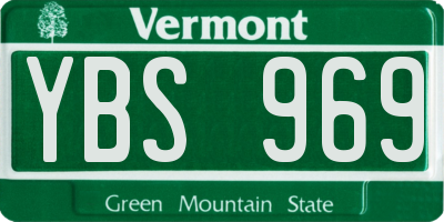 VT license plate YBS969