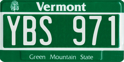 VT license plate YBS971