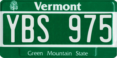 VT license plate YBS975