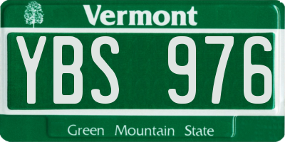 VT license plate YBS976