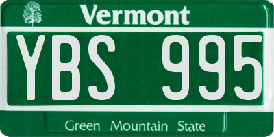VT license plate YBS995