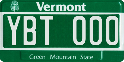 VT license plate YBT000